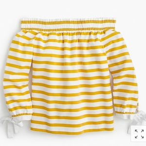 NWOT J.Crew off the Shoulder Striped Top XXS